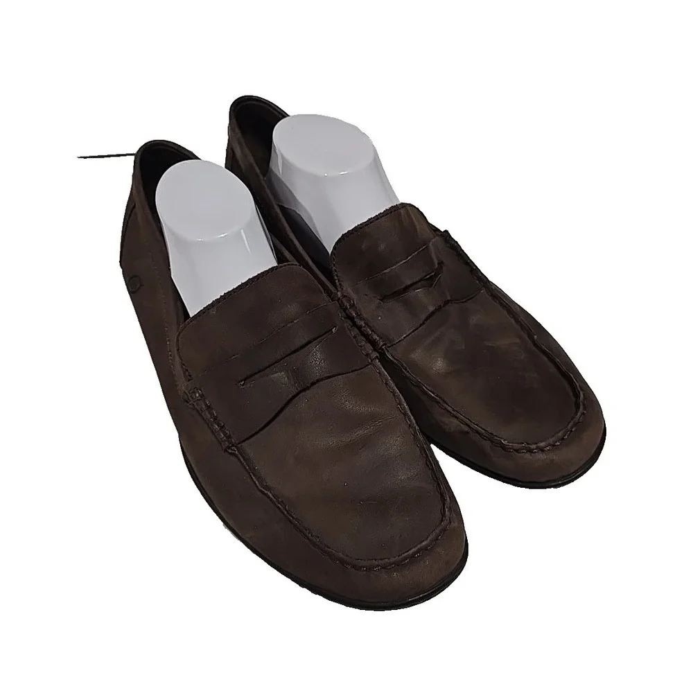 Born Brown Leather Slip On Driving Penny Loafer Casual Shoes Men's Size 13M